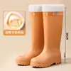Sapatos de Chuva de Salto Alto da Moda Transfronteiriços Femininos com Solado Macio Confortáveis para Uso Externo Versáteis Sapatos Aquáticos Antiderrapantes para Exterior Sapatos de Trabalho para Mulheres