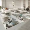 Alfombra de Mesa de Café de Lujo Ligero de Gama Alta, Alfombrilla de Sofá Estilo Crema para Sala de Estar, Alfombra Lavable Resistente a la Tinta Antideslizante para Dormitorio junto a la Cama
