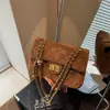 Bolso de cadena con patrón de rombos transfronterizo, bolso cuadrado pequeño retro para mujer, nueva colección otoño/invierno 2025, bolso de hombro versátil, bolso cruzado para el trabajo