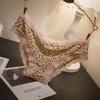 Ropa Interior Sin Costuras de Seda de Hielo para Mujer Estilo Europeo y Americano Estampado de Leopardo Tentación Sexy Encaje Caliente Cómodo Transpirable Calzones para Mujer