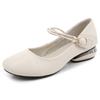 2024 primavera e outono sapatos de mãe de sola macia de corte baixo, mocassins de couro macio, salto grosso, sapatos femininos de couro, bico redondo, salto baixo, camada única