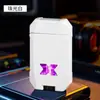 A18 Encendedor de Mecha Giroscópico de Doble Llama Azul de Moda Inflable Mecha Giroscópico Llavero Creativo de Metal para Cigarrillos Regalo Personalizado para Hombres Gama Alta