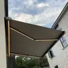 Toldo retráctil eléctrico para patio de villa, toldo impermeable totalmente automático, aleación de aluminio para exteriores