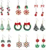Brincos de Natal Laço Sino Liga Árvore de Natal Papai Noel Conjunto Combinado Brincos de Natal