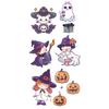 Pegatina de tatuaje luminosa de dibujos animados de bruja y calabaza de Halloween para mujer, impermeable, de larga duración, para brazo y hombro, decoración para fiesta infantil