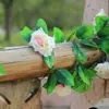 Enredadera de Rosas Artificiales Decoración de Boda Colgante de Techo y Pared Decoración de Tubería de Aire Acondicionado Flores Flores Falsas Flores de Seda Venta al por Mayor en Stock