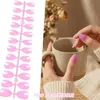 Adesivos de Nail Art de Comércio Exterior Mais Vendidos, Cor Nude Transparente, Cor Sólida, 24 Peças, Tamanhos Variados, Pontas de Nail Art Usáveis, Atacado