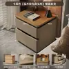 Mesita de noche de madera maciza para dormitorio del hogar, estilo minimalista italiano, tamaño grande de 60 cm, mueble de almacenamiento de mesita de noche de lujo ligero de alta gama, estilo vintage