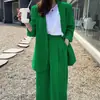 Traje de Pantalón de Pierna Ancha para Mujer 2025 Primavera y Otoño Moda Coreana Temperamento Estilo Británico Casual Callejera Profesional