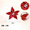 Nuevas Flores Artificiales Transfronterizas Decoración de Árbol de Navidad Flores de Navidad Tela de Terciopelo Caramelo Rojo y Blanco Flores Decorativas Navideñas