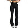 Calças de yoga flare cintura alta para mulheres, controle de barriga, levantamento de glúteos, secagem rápida, calças compridas esportivas de fitness, nova calça elástica de perna larga transfronteiriça