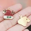 Mixto 50 Dibujos Animados Navideños Gotas de Aceite Lindo Papá Noel Copo de Nieve Regalo Alce Colgante Accesorios de Joyería Venta al por Mayor