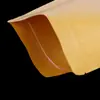 En stock Ventana Bolsas de Papel Kraft Coloridas Auto-parantes Auto-sellantes Sub-empaque Bolsa para Alimentos Sellada Resistente a la Humedad Bolsa de Embalaje para Té Frutas Secas