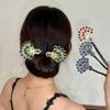 Horquilla de Pavo Real Vintage Flor en Brote Rizador de Pelo para la Parte Trasera de la Cabeza Clip Perezoso Niuniu Adorno para el Cabello Avanzado