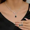 Conjunto de Colar e Pulseira de Joias para Noiva Strass Zircônia Vestido de Casamento Acessórios de Casamento Femininos Conjunto de Duas Peças de Alta Qualidade
