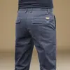 Pantalones Casuales de Lujo Hong Kong con Forro de Polar Gris para Hombre, Otoño e Invierno, Ajuste Delgado, Pierna Recta, Elásticos, Versátiles, Largos