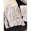 Pijama de Terciopelo Floral con Encaje Dulce para Mujer 2026 Nueva Colección Primavera y Otoño Manga Larga Pantalón Largo Conjunto para Casa Talla Grande