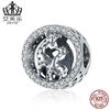 Evelle Jirafa S925 Juego de Cuentas Huecas de Plata de Ley con Circonita DIY Pulsera Collar Accesorios SCC997