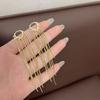 Brincos Elegantes e Atmosféricos de Pérola com Borla de Corrente Longa Europeus e Americanos, Personalizados Exagerados Acessíveis de Luxo Estilo Celebridade Joias de Orelha da Moda