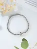 Pulsera de cuentas elástica con letra A pequeña brillante de globo 14k para niñas, pulsera de cuentas de cobre, nueva de otoño