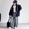 Sudadera con capucha y retazos para niña, nueva para Otoño 2026, chaqueta, top con capucha grueso estilo universitario, holgado, bordado