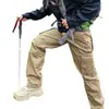 Pantalones de trabajo para exteriores estilo americano para hombre, adecuados para primavera y otoño, diseñados para senderismo y montañismo, con un corte holgado y recto, duraderos y con múltiples bolsillos, lo que los convierte en pantalones largos casuales