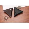 Monedero pequeño de cuero hecho a mano, mini monedero triangular, bolsa para monedas de cuero PU, bolsa personalizada para guardar monedas pequeñas