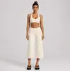 Conjunto de yoga transfronterizo con sujetador deportivo de espalda cruzada de secado rápido y pantalones rectos cropped de ajuste holgado y ceñido para mujer