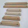 Cajón chino manija de madera armario doble agujero manija de madera Haya semicírculo cáscara de bambú Puente puntiagudo Muebles de fábrica directa accesorios