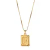 Atacado Transfronteiriço Personalizado Quadrado Marca Doze Constelações Colar Pingente Feminino High-End Retro Versátil Liga Corrente Clavícula