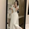 Estilo Francês Primeiro Amor Elegante Emagrecedor Vestido Branco Feminino Verão Novo Estilo Fresco Longo Vestido Fada Super Fada Estilo Mori