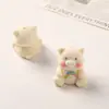 Dibujo Animado Estilo Japonés Lindo Grande Perforado 3D Oso Arcoíris Resina Terciopelo DIY Hecho a Mano Adorno de Coche Accesorio