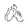 Anillos sencillos para hombres y mujeres, anillos de imitación de diamante de circón, anillos abiertos para estudiantes y parejas, precio al por mayor a partir de 2 yuanes