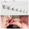 Brincos Yongyi de Joia Prata Versátil Básico Mini Zircônia de Quatro Garras Prata 925 Esterlina para Mulheres Brincos de Tarraxa 925 de Quatro Garras