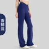 Pantalones de Yoga Acampanados de Cintura Alta Levanta Glúteos, Estilo Nuevo Transfronterizo Europeo y Americano, Pantalones Casuales para Exteriores, Fitness, Pierna Ancha con Bolsillos para Mujer