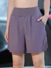 Shorts deportivos casuales de cintura alta con bolsillo trasero para mujer, shorts de yoga holgados de verano, pantalones de entrenamiento estilo americano para maratón