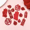 30 Estilo Chinês Vermelho Bênção Caractere Chinês DIY Acessórios de Joia Feliz Ano Novo Pingente de Paz Acessórios de Ano Novo