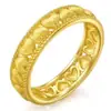 Anillo de Flor Dorada Dulce Corazón Estilo Mismo de Zhou para Mujer Moda Versátil Anillo con Forma de Corazón Pétalo Regalo del Día de San Valentín Chino
