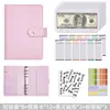 Caderno A6 de Folhas Soltas Mais Vendido no Exterior, Logo Personalizável, Capa Destacável de Folhas Soltas, Planejador de Orçamento em Dinheiro de Couro PU