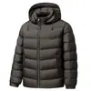 Chaqueta de plumón para hombre 2026 Invierno Capucha desmontable Cálida Casual para mediana edad y jóvenes Ligera de plumón Moderna