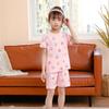 Pijama Infantil Algodão Puro Verão Novo Estilo Malha Roupas de Casa Meninos Manga Curta Shorts Meninas Roupa de Bebê Roupas de Ar Condicionado