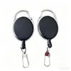 Porta-Crachá Oval Retrátil para Uso Externo no Atacado, Carretel de Crachá Fácil de Puxar, Chaveiro Retrátil Anti-Perda, Preto