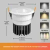 Holofote Antirreflexo Cob para Casa Sala de Estar 3500K Luz Led Embutida Sem Luz Principal Iluminação Arruela de Parede