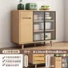 Aparador Pequeño de Apartamento Nórdico de Madera Maciza Gabinete de Té Mesa de Café Gabinete de Almacenamiento Estilo Chino Nuevo Gabinete de Almacenamiento para Dormitorio