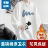 Sudadera ins transfronteriza para hombre, primavera y otoño, marca de moda, cuello redondo, forro polar, estilo Hong Kong, holgada, talla grande
