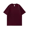 Camiseta de manga corta de algodón 100% versión de red pesada de 260 g para hombre y mujer, misma cuello redondo, holgada, casual, chaleco, camiseta publicitaria al por mayor