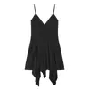 Serie ZA41ZA Vestido Asimétrico de Mujer con Cuello en V 392 Comercio Exterior Transfronterizo Estilo Europeo y Americano Vestido Corto de Tirantes 36