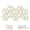 Producto de gran venta transfronteriza: Señales de Mesa de Madera con Números del 1 al 20, Posavasos Hexagonales Calados con Números para Asientos de Bar y Cafetería