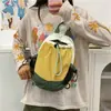 Mochila ligera de bloques de color para hombres y mujeres, mochila casual de viaje con cordón, bolsa pequeña para deportes al aire libre, mochila dopamina