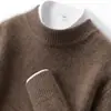 Caixa de Presente Suéter Masculino de Caxemira Gola Meia-Alta Lã Grossa Quente Malha Casual Camada Base Suéter de Caxemira de Cabra Inverno